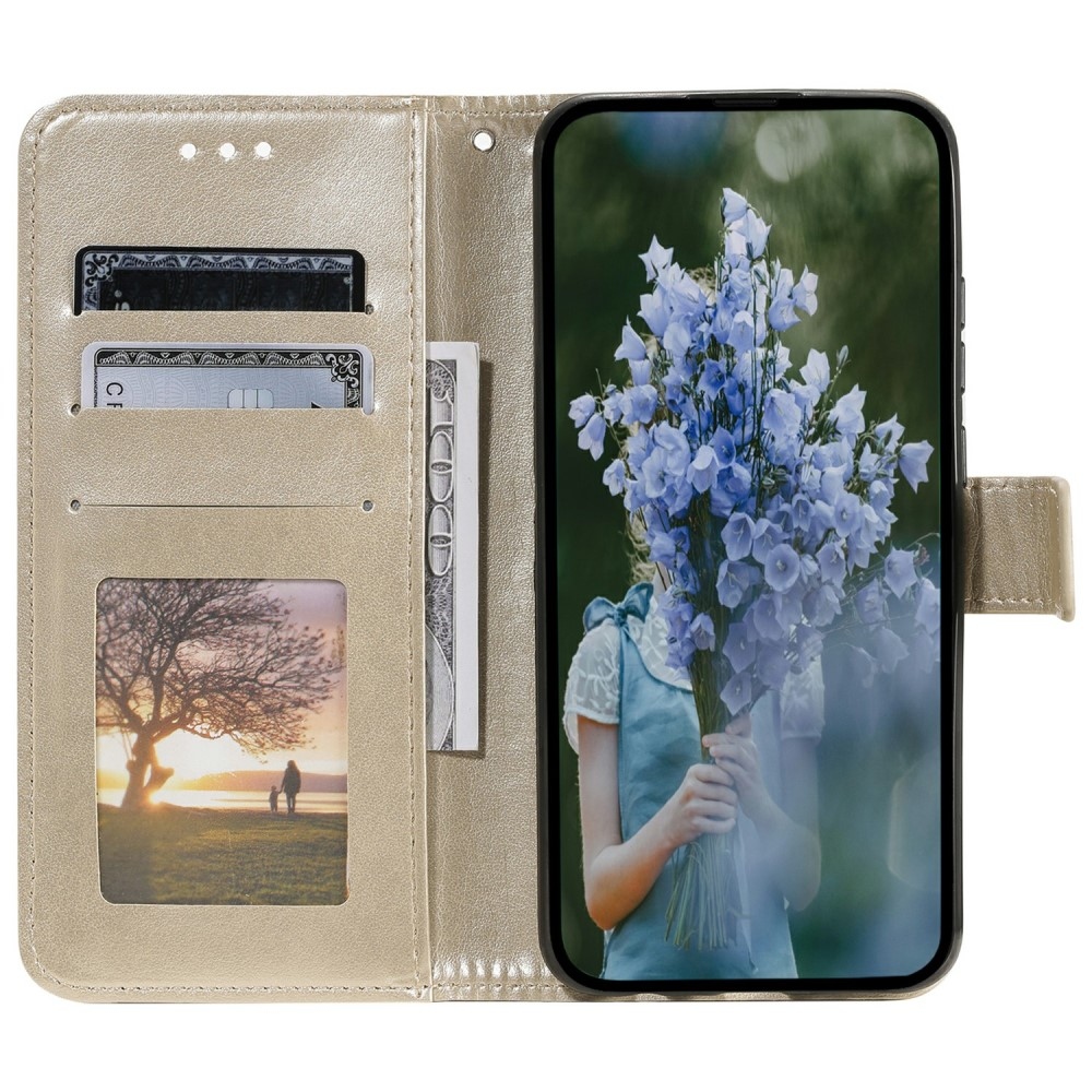 Mandala könyv tok a Xiaomi Redmi Note 14 5G-hez - arany színű