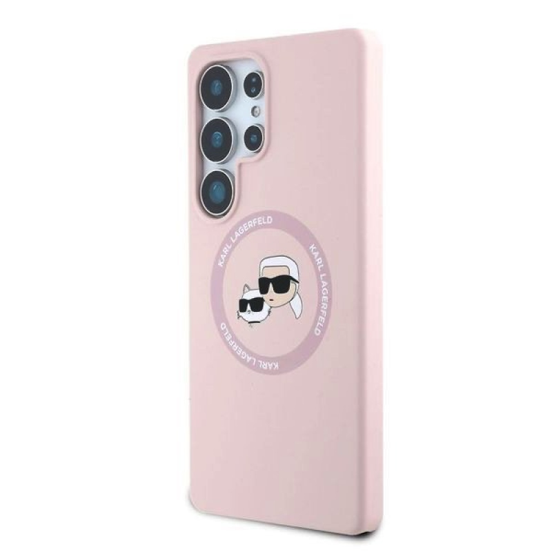 Karl Lagerfeld Liquid Silicone K&CH Heads MagSafe hátlap Samsung Galaxy S25 Ultra Pink borító Samsung Galaxy S25 Ultra Pink