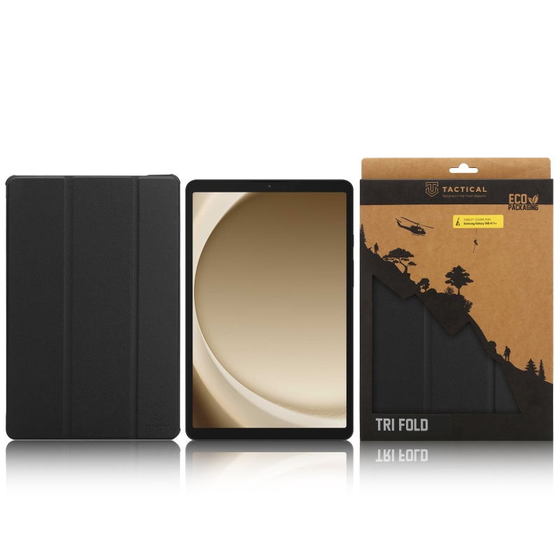 Tactical Book Tri Fold Case for Samsung Galaxy TAB A11+ fekete