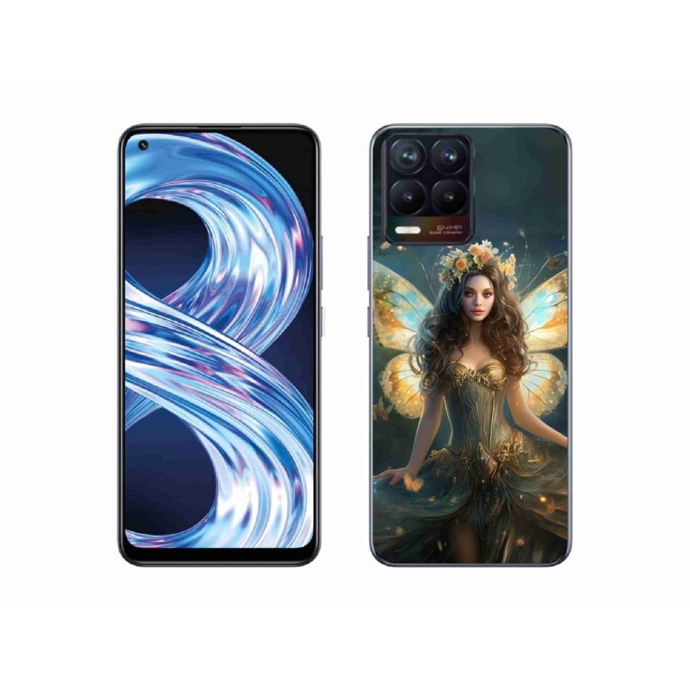 Gél borítás mmCase a Realme 8 Pro-n - pillangó nő
