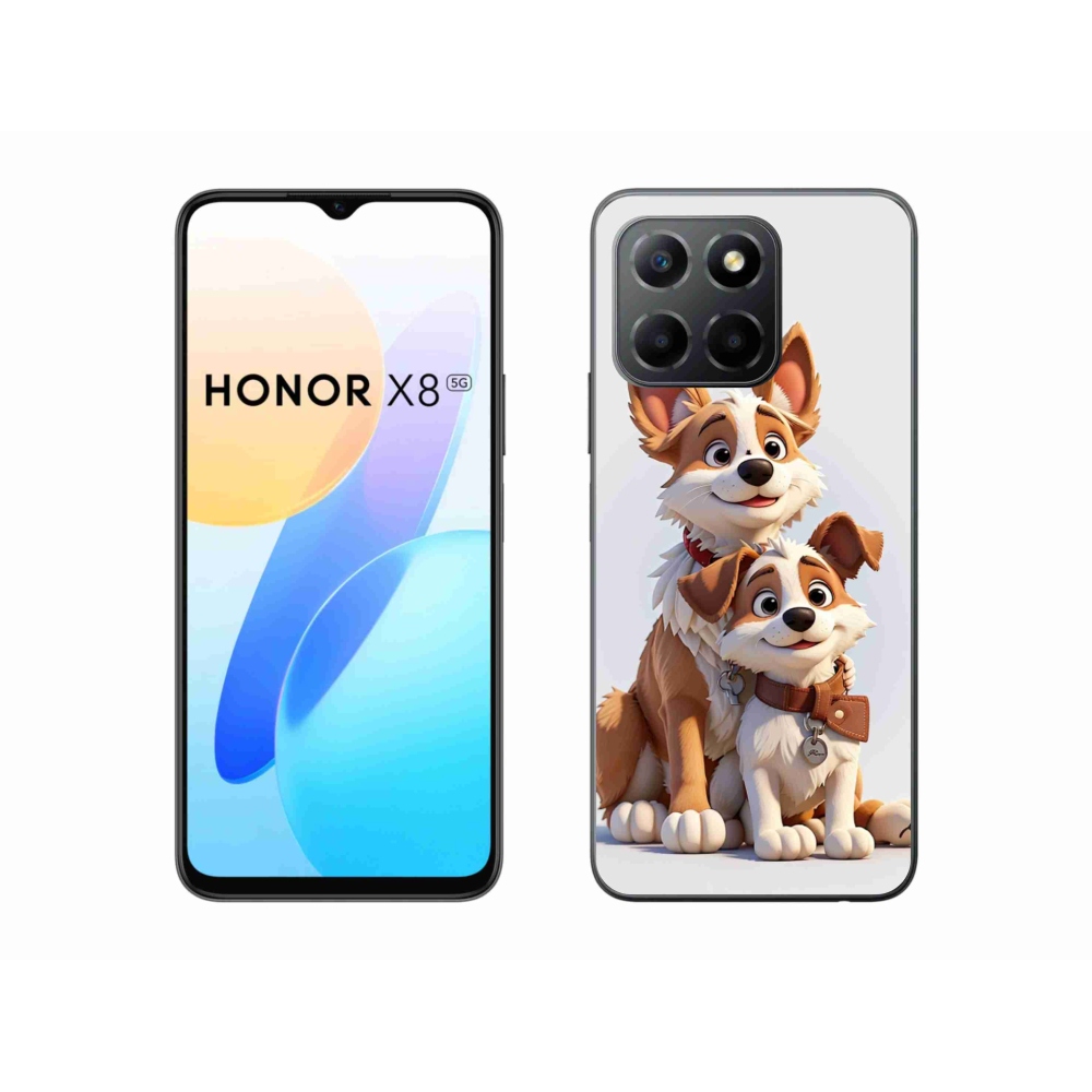 Zselés borítás mmCase a Honor X8 5G számára - kutyák rajzolása