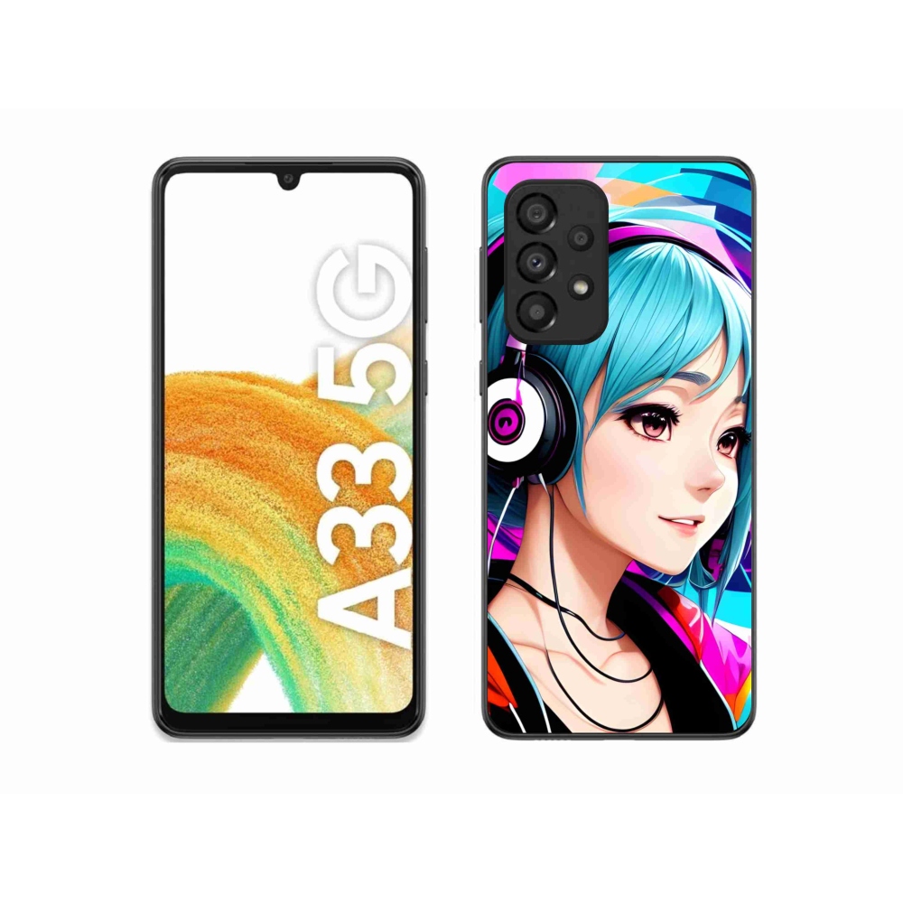 Gél borítás mmCase Samsung Galaxy A33 5G - lány fejhallgatóval
