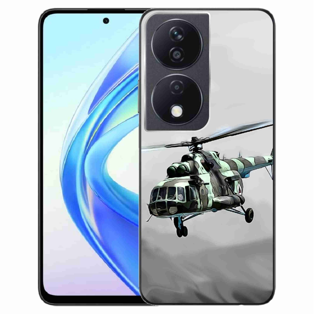 Zselés borítás mmCase a Honor X7b/Honor 90 Smart számára - katonai helikopter