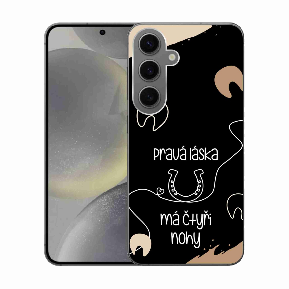Gél borítás mmCase Samsung Galaxy S24 készülékhez - ló motívum fekete háttér