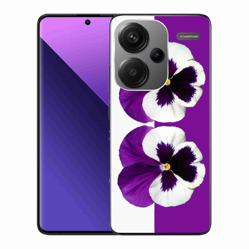 Gél borítás mmCase a Xiaomi Redmi Note 13 Pro+ 5G-hez - lila és fehér virág