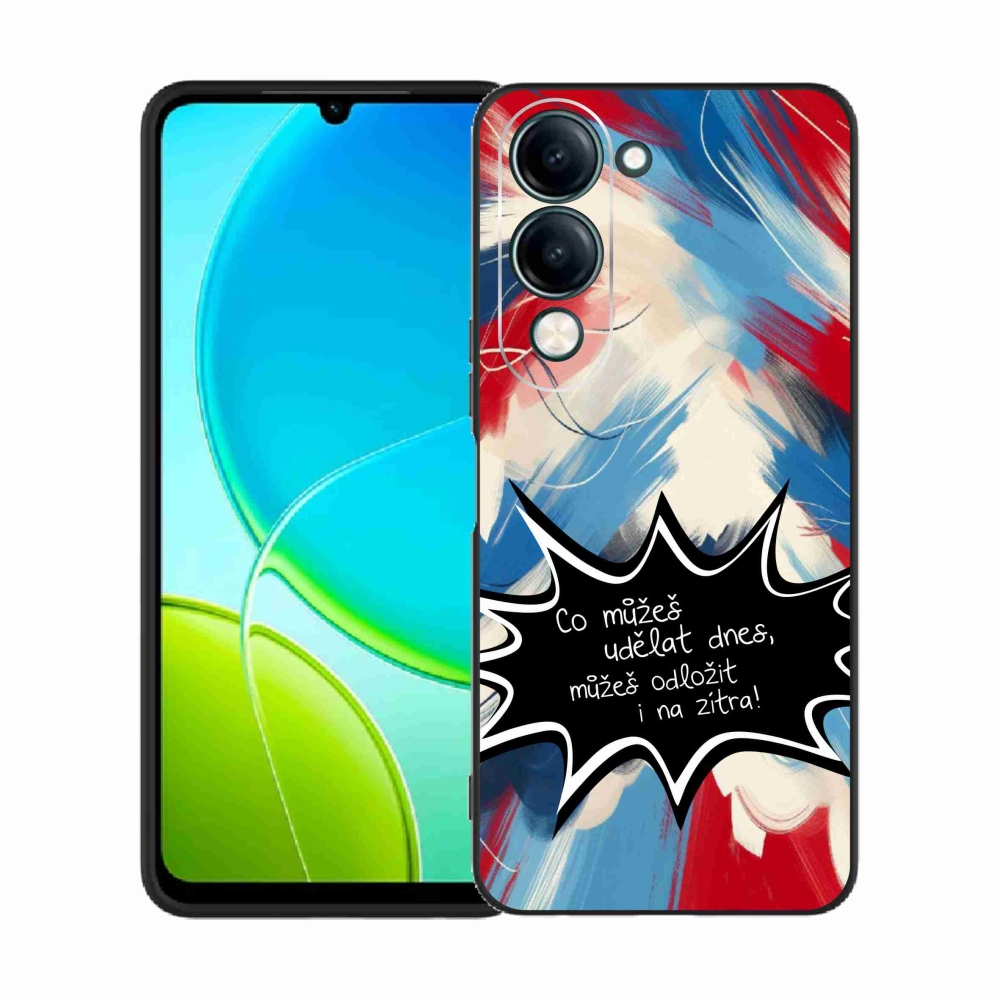 Gél borító mmCase a Vivo Y29s 5G-hez - vicces szöveg 9 fekete háttér