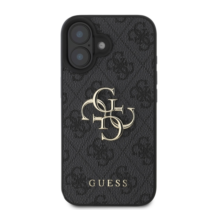 Guess PU 4G fém logós hátlap iPhone 16-hoz Szürke