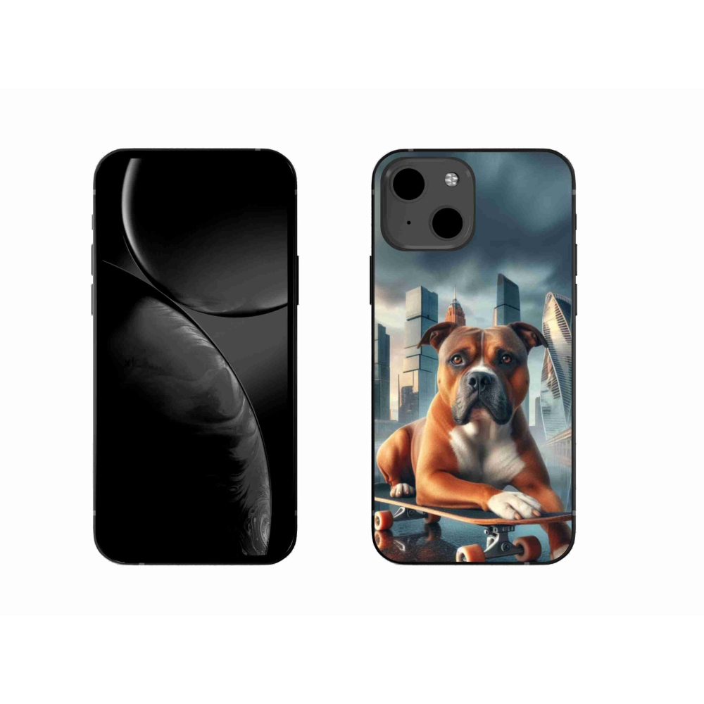 Gél borítás mmCase iPhone 13 6.1 készülékhez - kutya gördeszkán