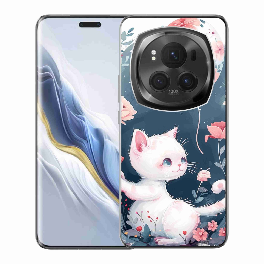 Gél borítás mmCase a Honor Magic 6 Pro 5G számára - cica lufival