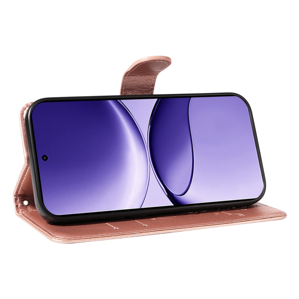 Virágok könyv tok Xiaomi Poco F7 5G-hez - rózsa arany
