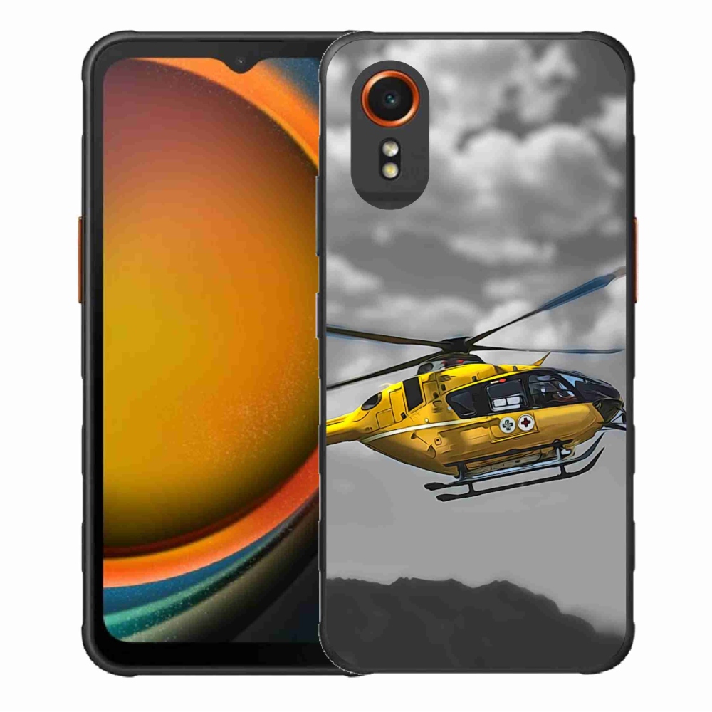 Gél védőhuzat mmCase Samsung Galaxy Xcover 7 - sárga helikopterhez