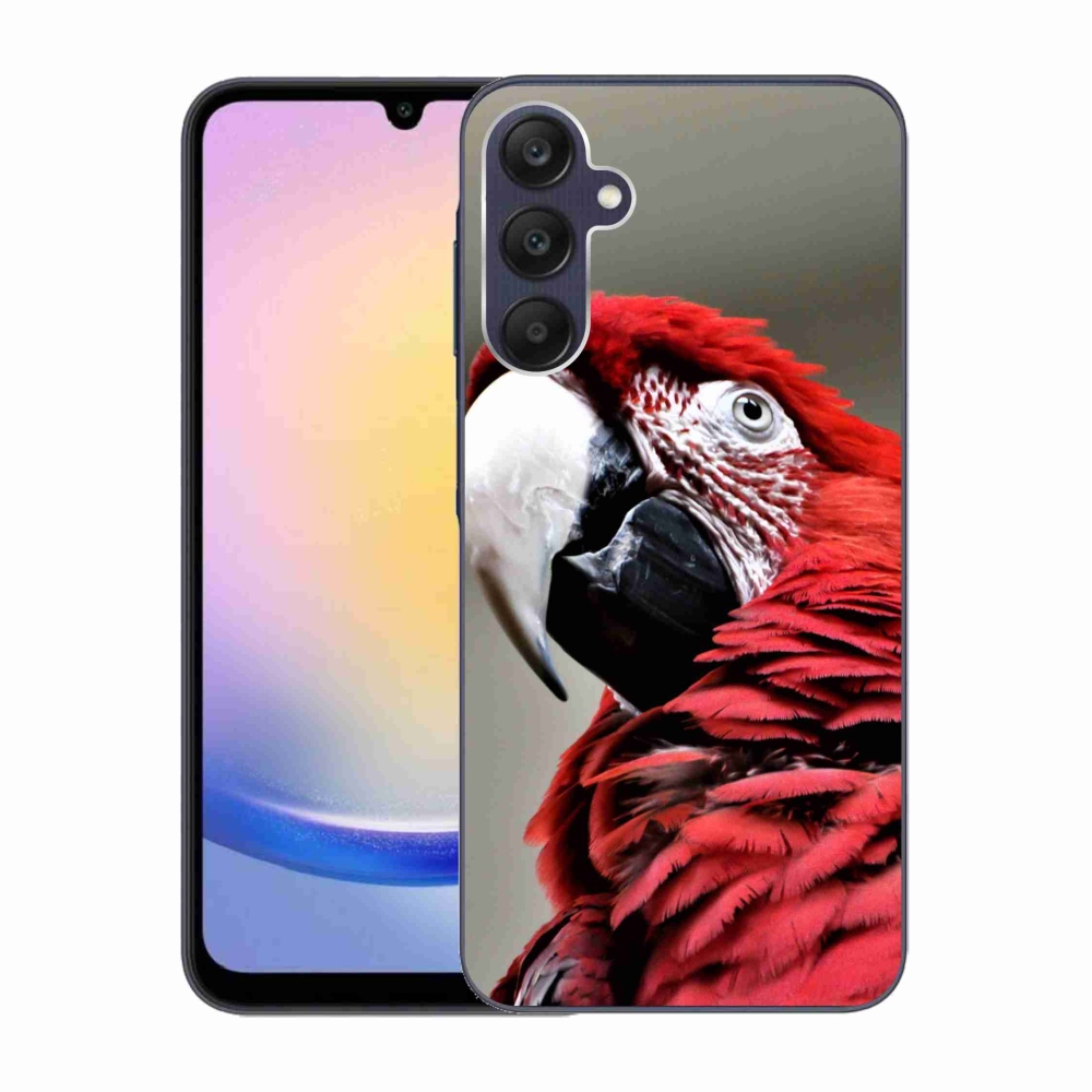 Gél tok mmCase a Samsung Galaxy A25 5G készülékhez - papagáj ara piros