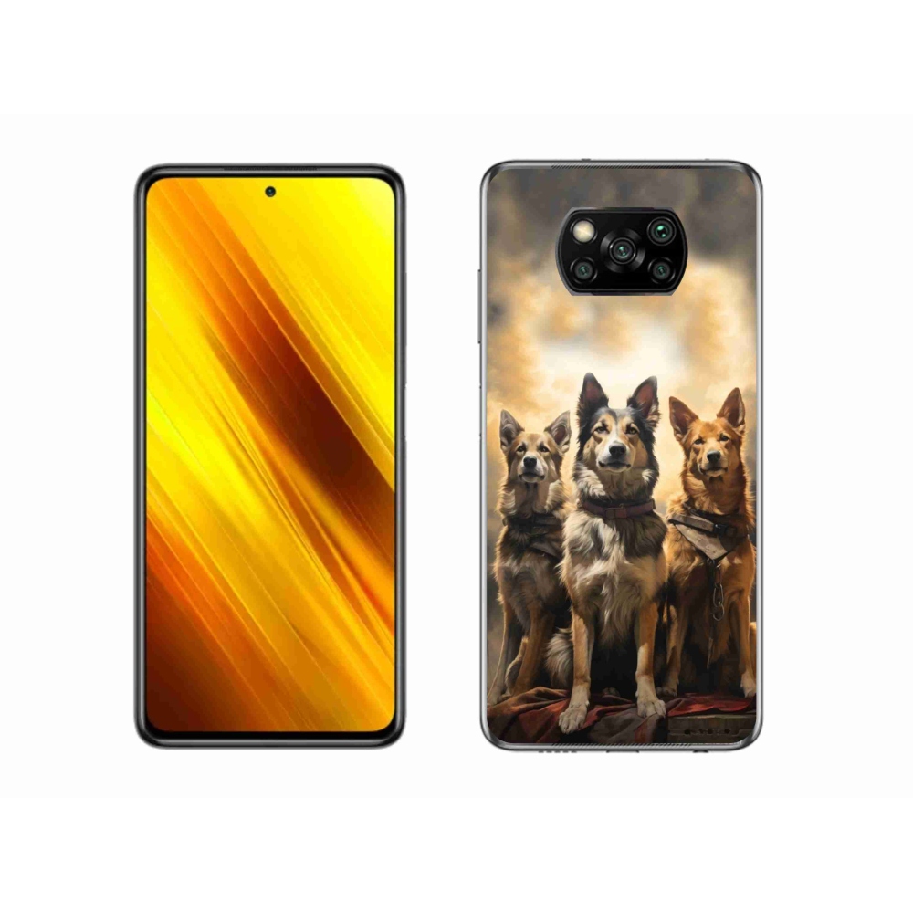 Gél borítás mmCase a Xiaomi Poco X3 Pro számára - három kutya