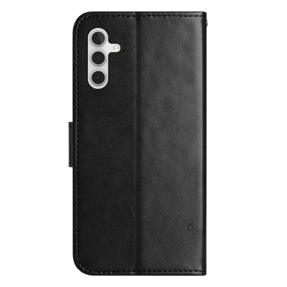 Virágos könyv tok Samsung Galaxy A15 4G/5G készülékhez - fekete
