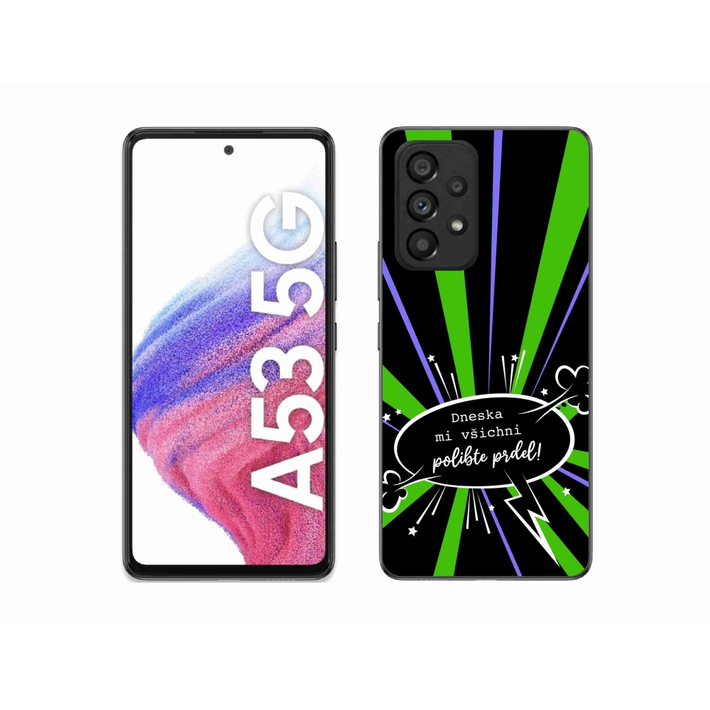 Gél borító mmCase Samsung Galaxy A53 5G - vicces szöveg 15 fekete háttérrel
