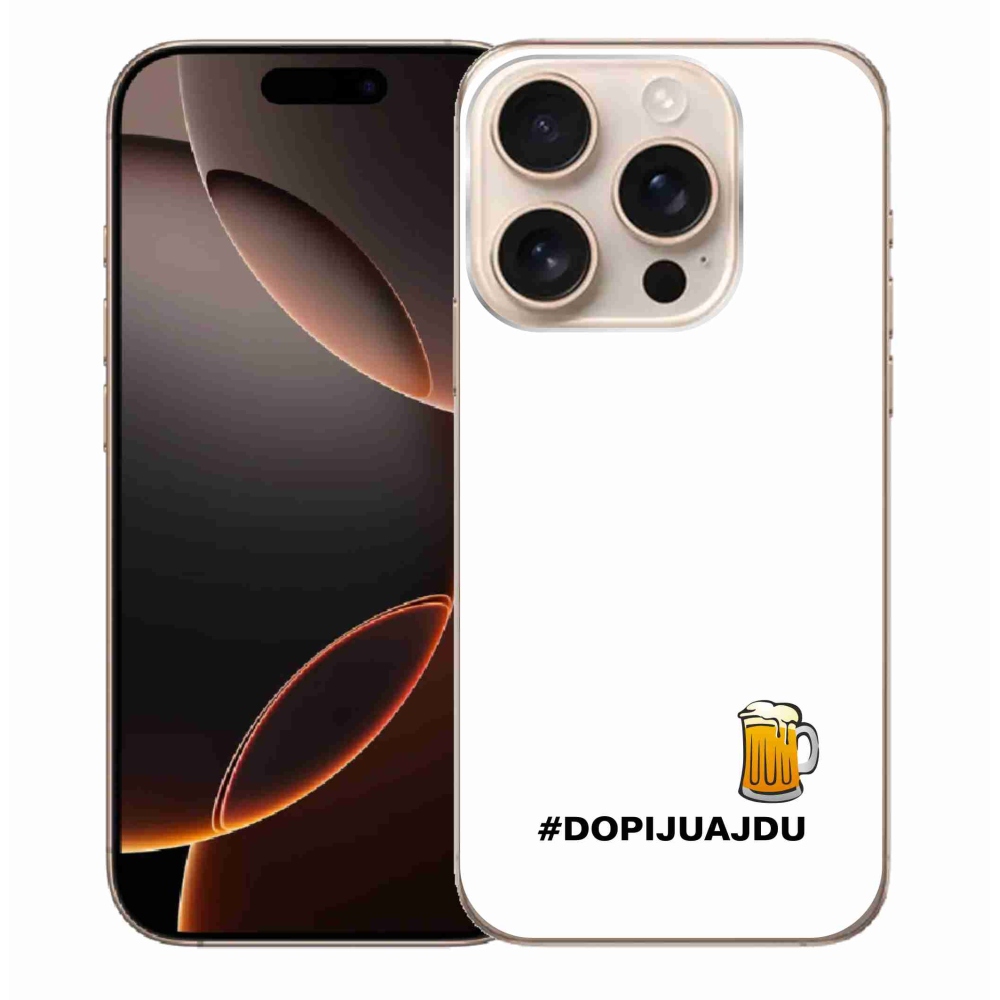 Gél borítás mmCase iPhone 16 Pro Max készülékhez - sör motívum 1 fehér háttér