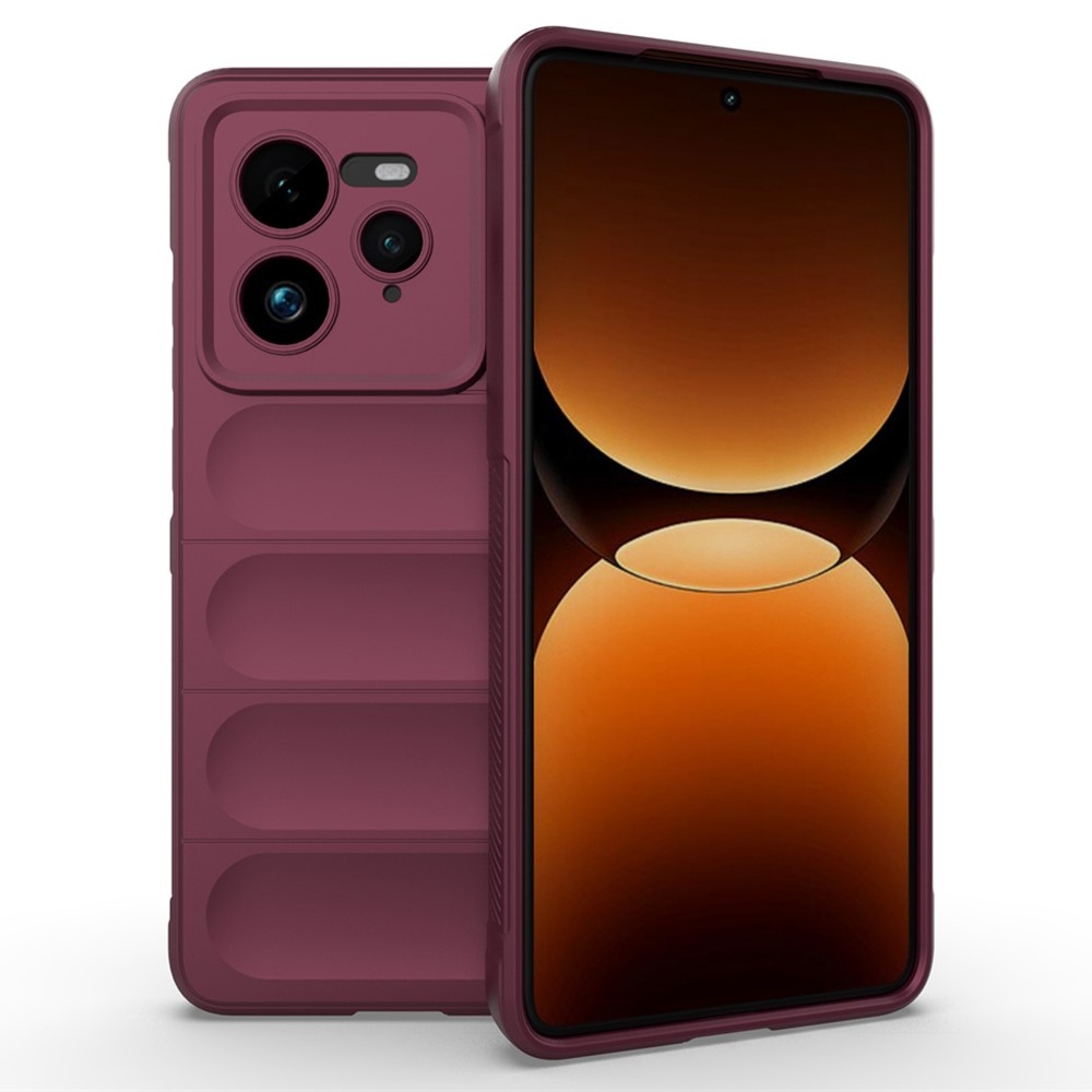 Rugg tartós zselés tok a Realme GT 7 Pro 5G számára - bordó színű