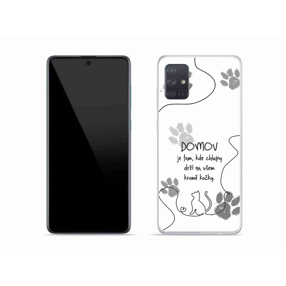 Gél borítás mmCase Samsung Galaxy A51 készülékhez - macska motívum fehér háttérrel