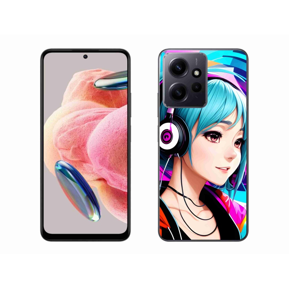 Gél borítás mmCase a Xiaomi Redmi Note 12 4G - lány fejhallgatóval