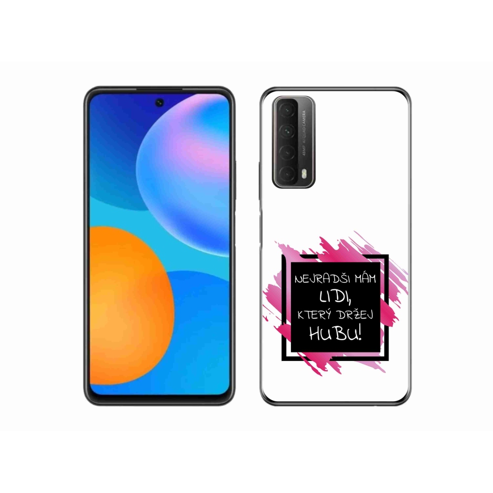 Gél borító mmCase a Huawei P Smart (2021) - vicces szöveg 7 fekete-fehér háttérrel