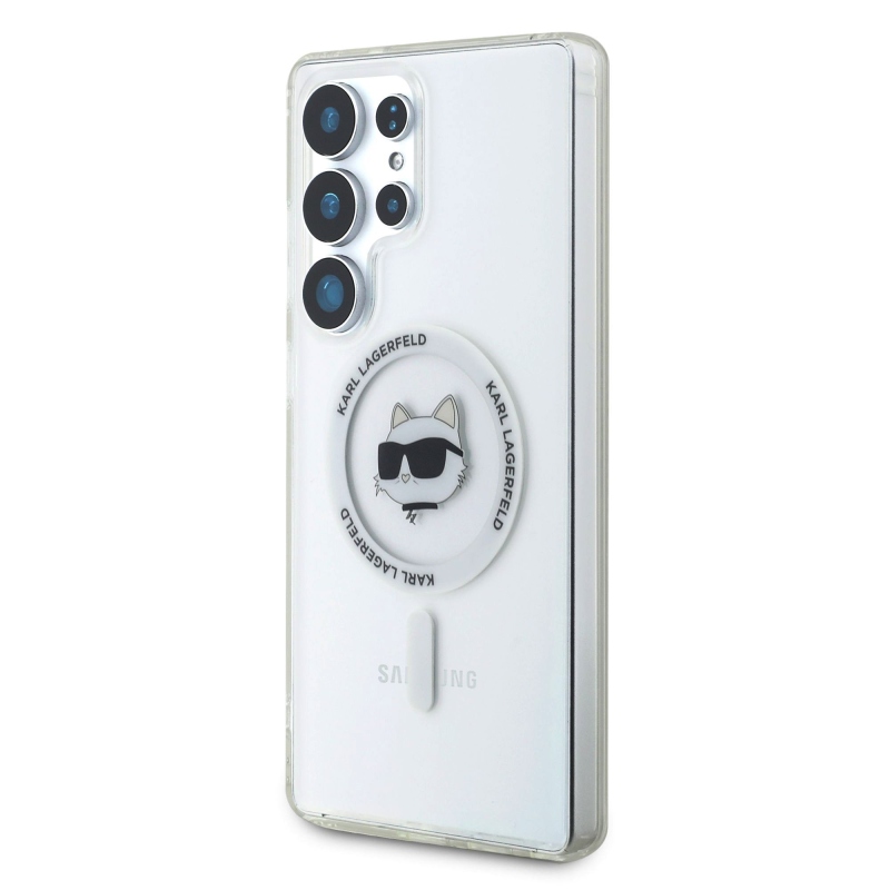 Karl Lagerfeld IML Choupette Head MagSafe hátlap a Samsung Galaxy S25 Ultra átlátszó készülékre