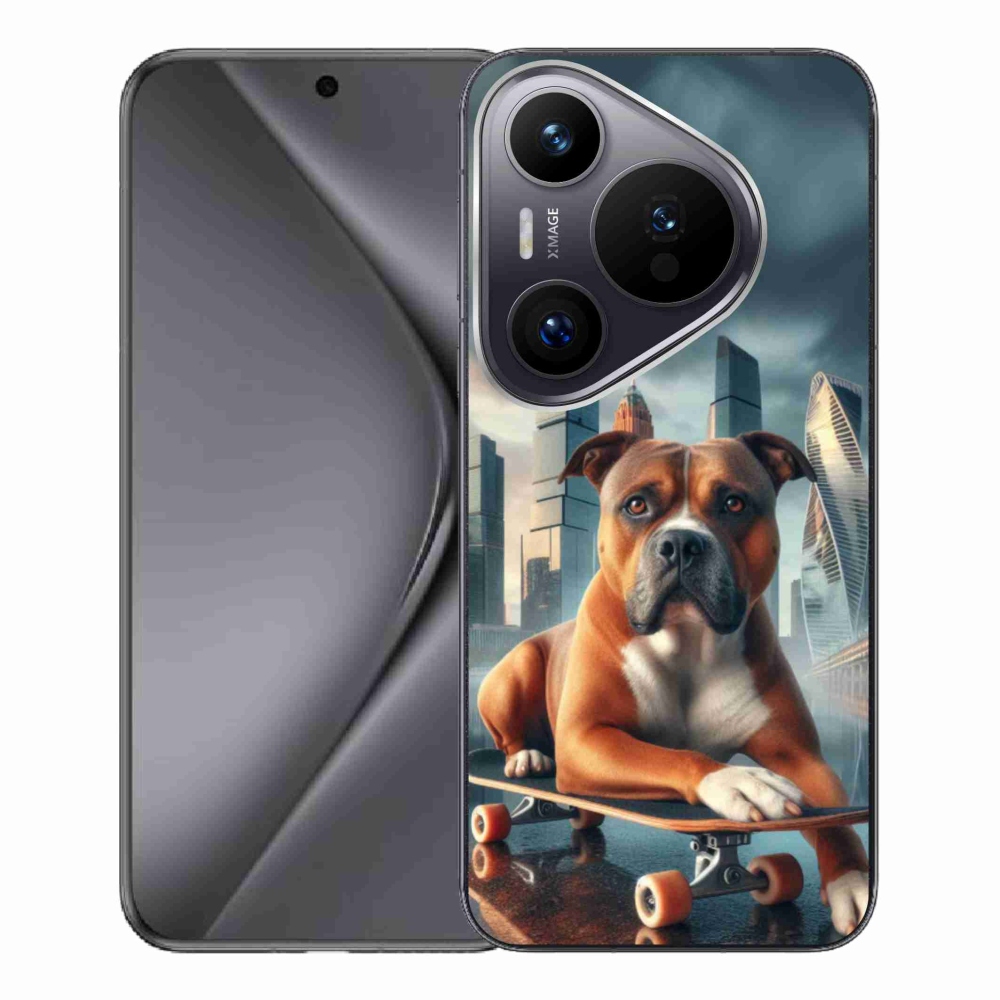 Gél borítás mmCase a Huawei Pura 70 Pro számára - kutya a gördeszkán