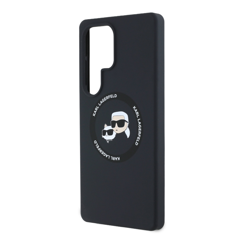 Karl Lagerfeld Liquid Silicone K&CH Heads MagSafe hátlap Samsung Galaxy S25 Ultra fekete