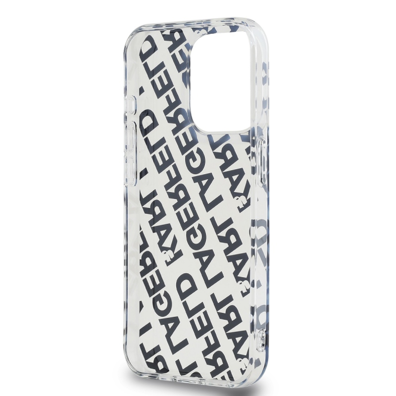 Karl Lagerfeld IML Electroplated Repeated Logo Back Cover for iPhone 15 Pro Max arany színben