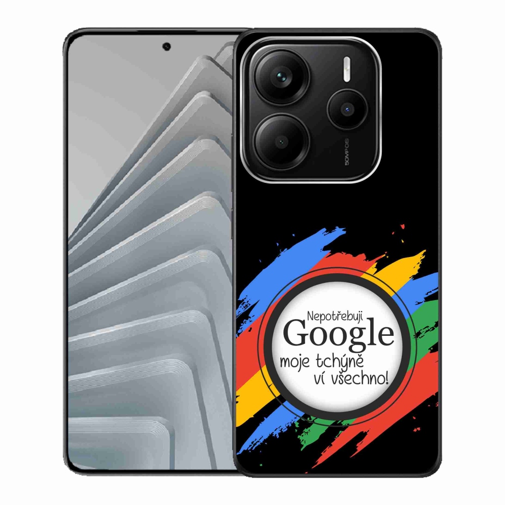 Gél borító mmCase a Xiaomi Redmi Note 14 5G - anyós tudja, minden fekete háttérrel