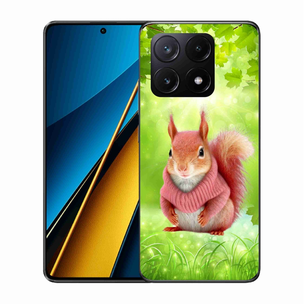 Gél borítás mmCase a Xiaomi Poco X6 Pro 5G számára - mókus pulóverben