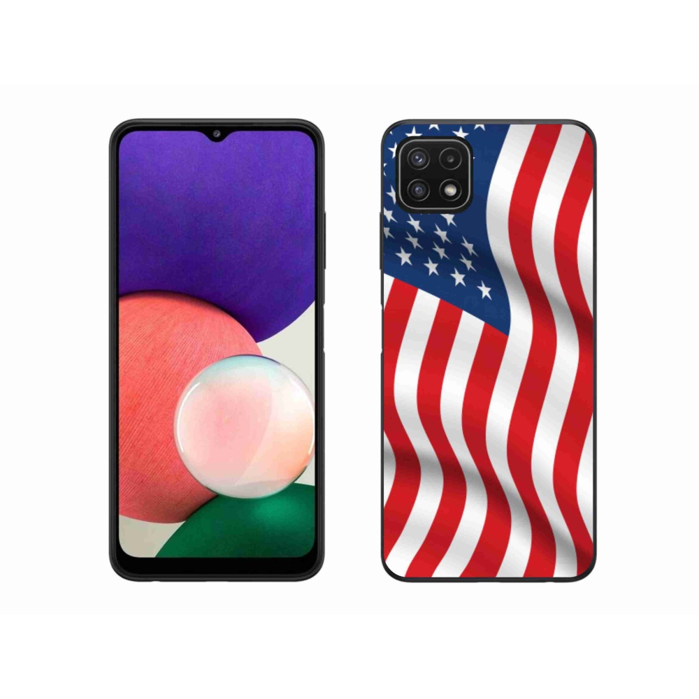 Gél borítás mmCase Samsung Galaxy A22 5G - amerikai zászlóhoz
