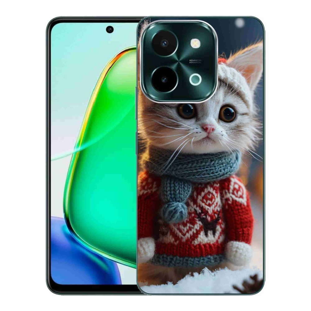 Gél borító mmCase a Vivo Y28-hoz - cica pulóverben