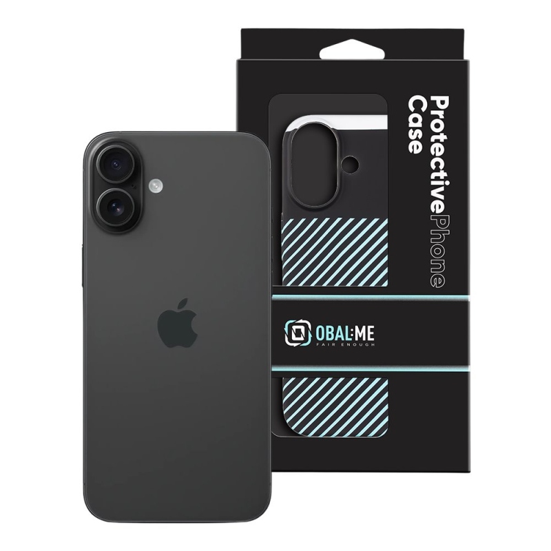 COVER:ME Flossy Stripes Cover for Apple iPhone 16 Plus Fekete/tejkék borító