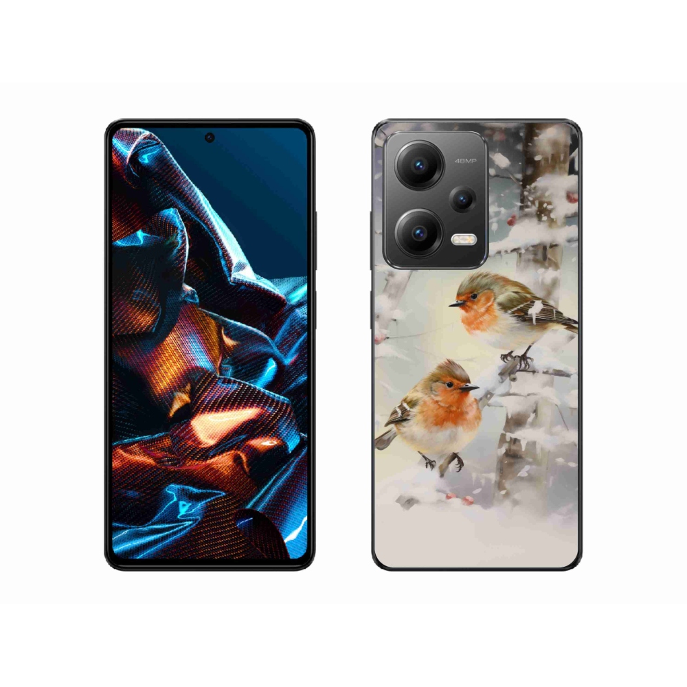 Gél borítás mmCase a Xiaomi Redmi Note 12 Pro 5G számára - madarak télen
