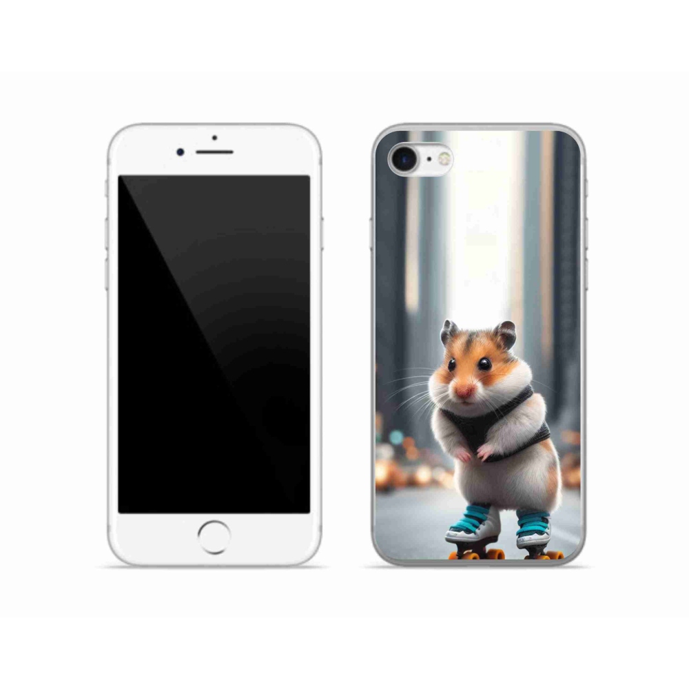 Zselés borítás mmCase iPhone SE (2022) - hörcsög a korcsolyán