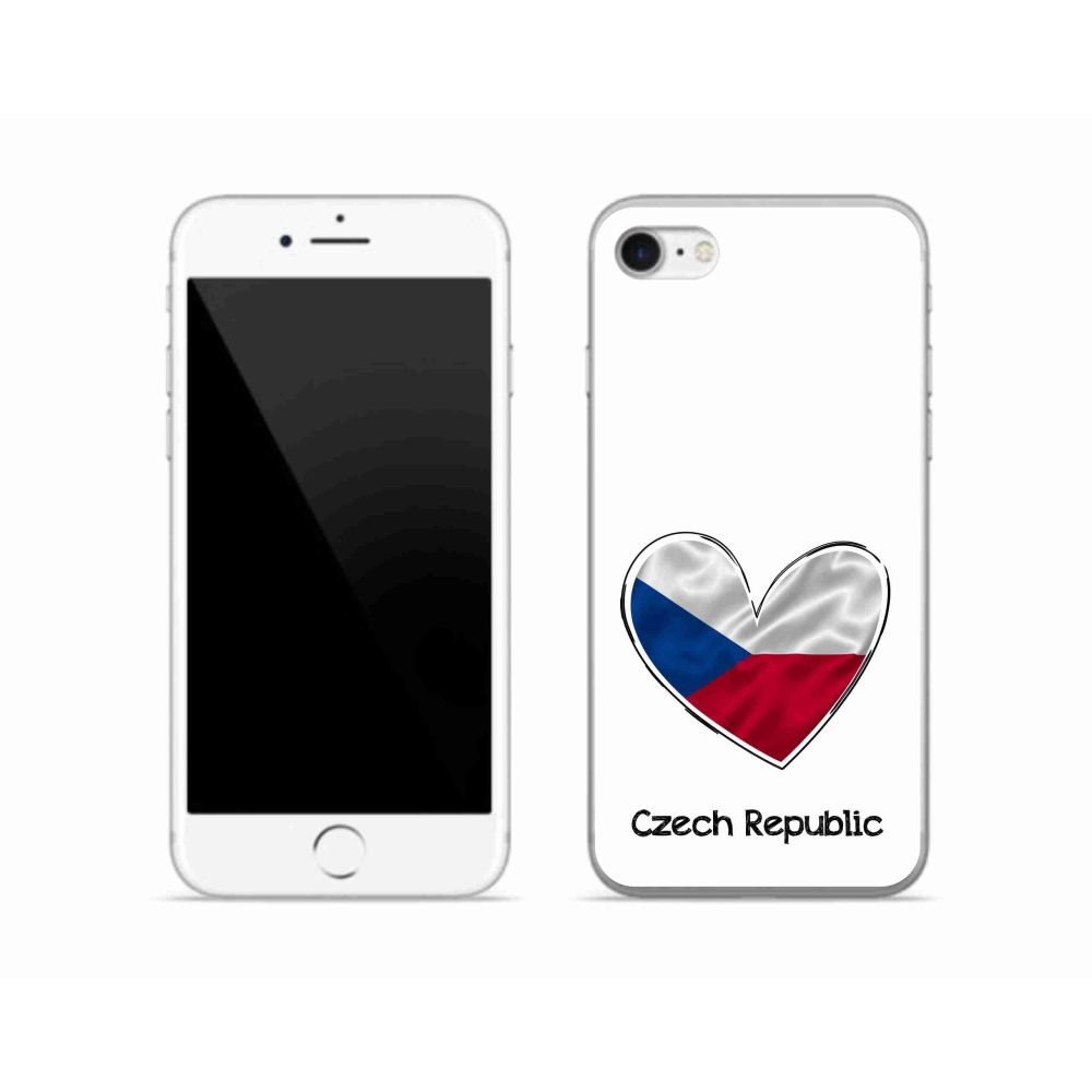 Gél borítás mmCase iPhone SE (2020) - Szív zászló fehér háttérrel
