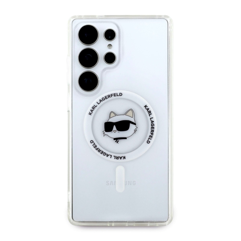 Karl Lagerfeld IML Choupette Head MagSafe hátlap a Samsung Galaxy S25 Ultra átlátszó készülékre