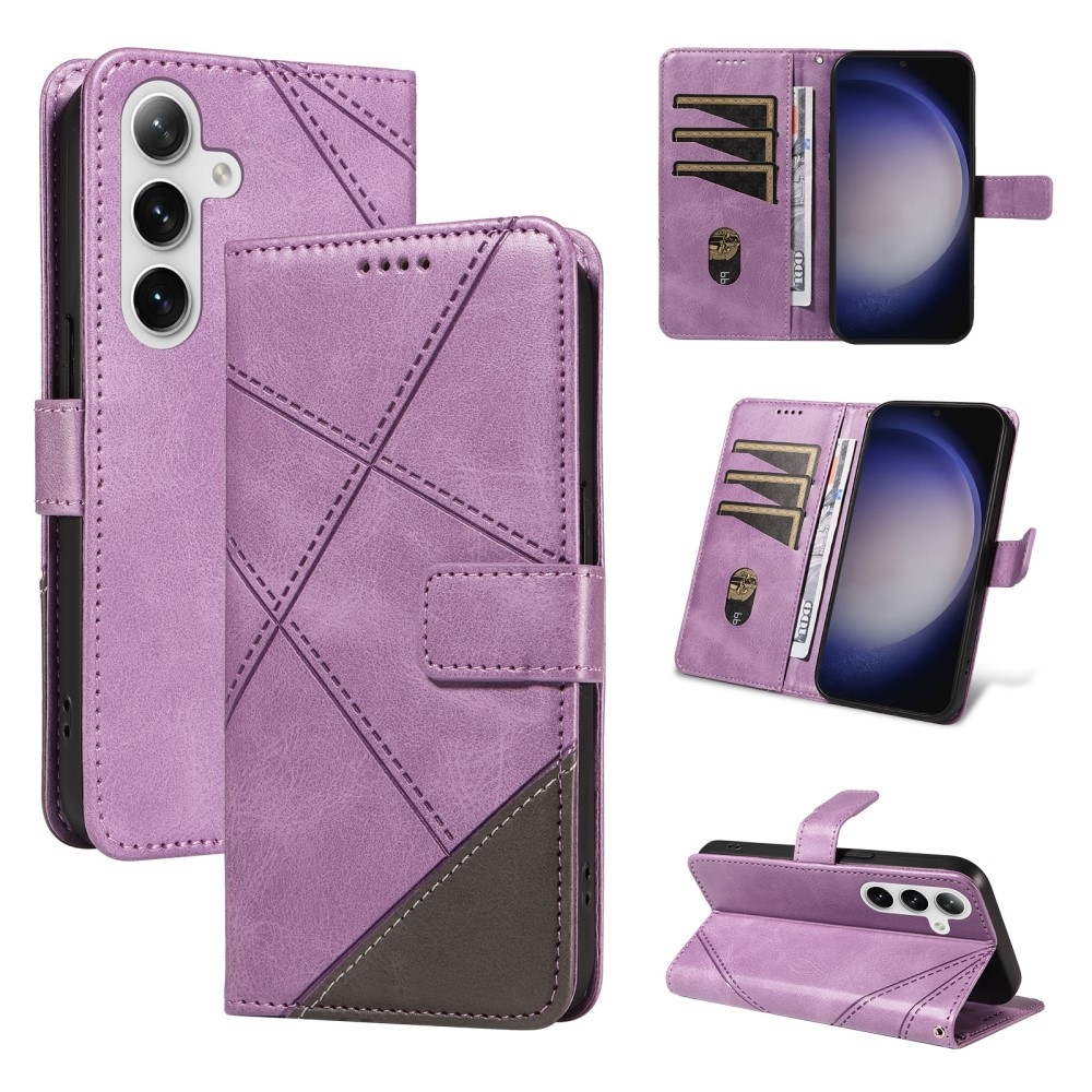 Háromszög alakú könyvtáska Samsung Galaxy S24+/S25+ készülékhez - lila