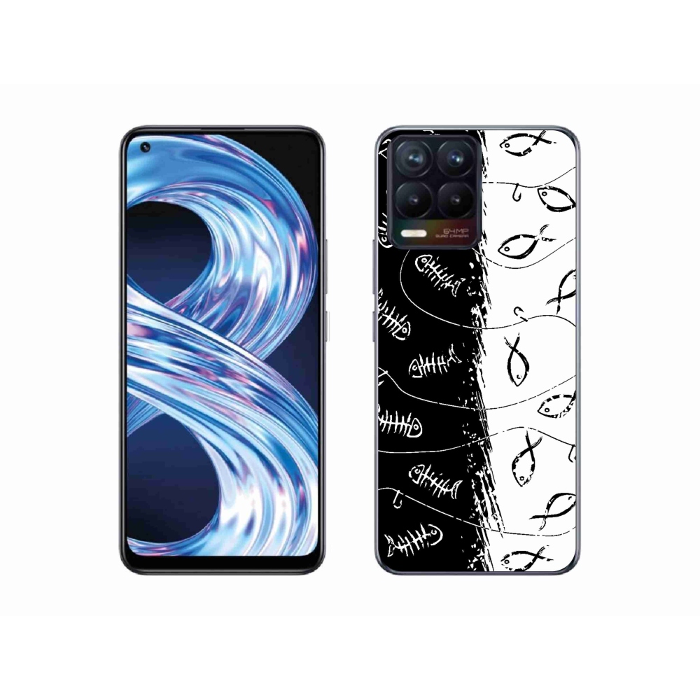 Gél borítás mmCase a Realme 8 Pro számára - csontvázak és halak