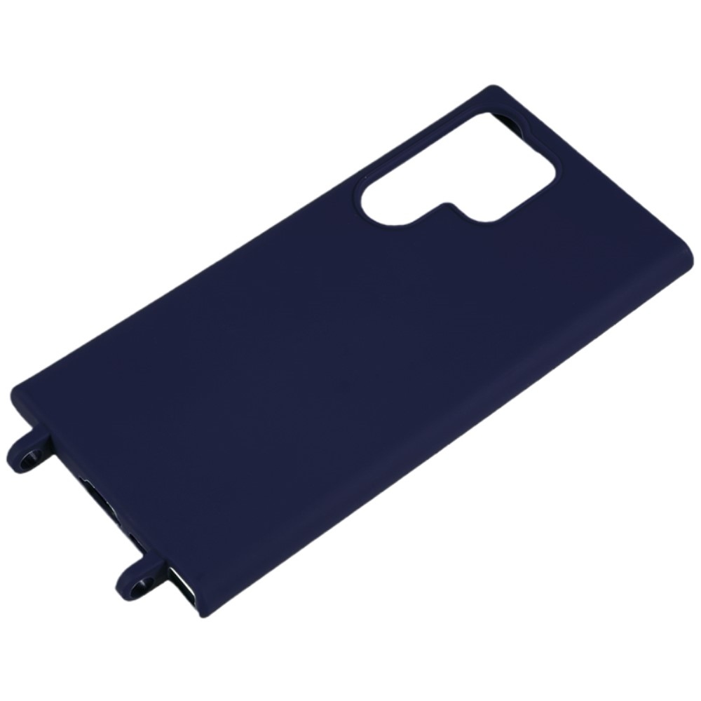 Zsinórral ellátott zselés tok Samsung Galaxy S25 Ultra készülékhez - sötétkék