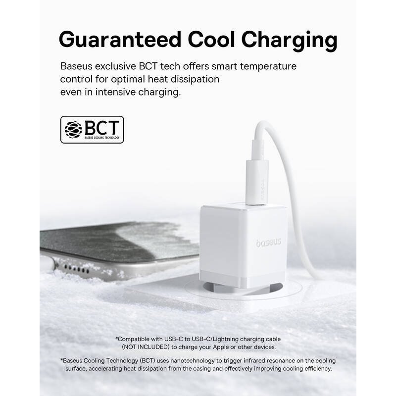 Baseus Palm gyors töltő USB-A + USB-C 30W Fehér