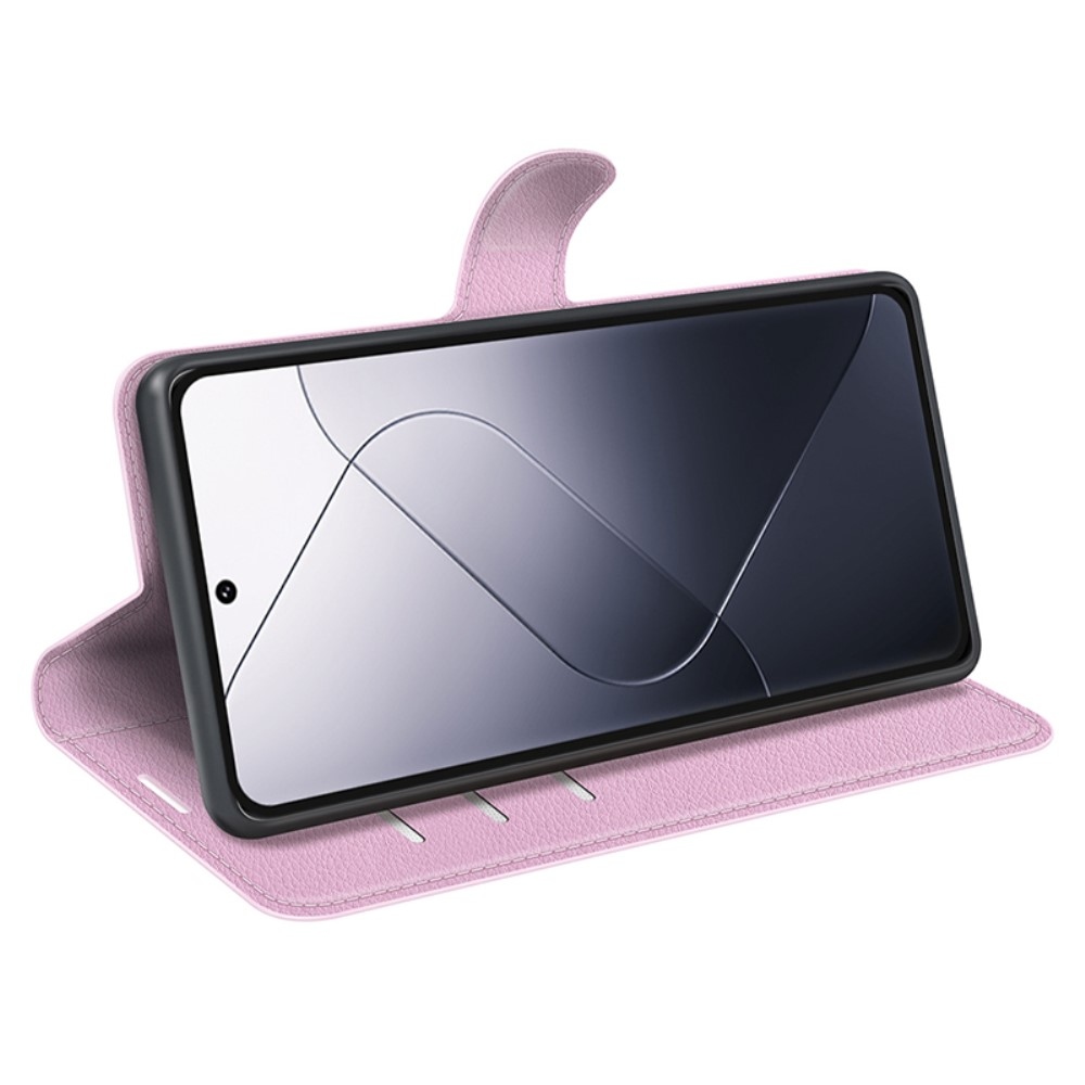 Litchi könyv tok a Xiaomi 14 Pro-hoz - rózsaszínű