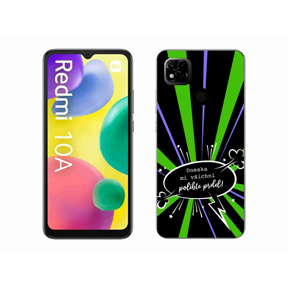 Gél borító mmCase a Xiaomi Redmi 10A számára - vicces szöveg 15 fekete háttérrel