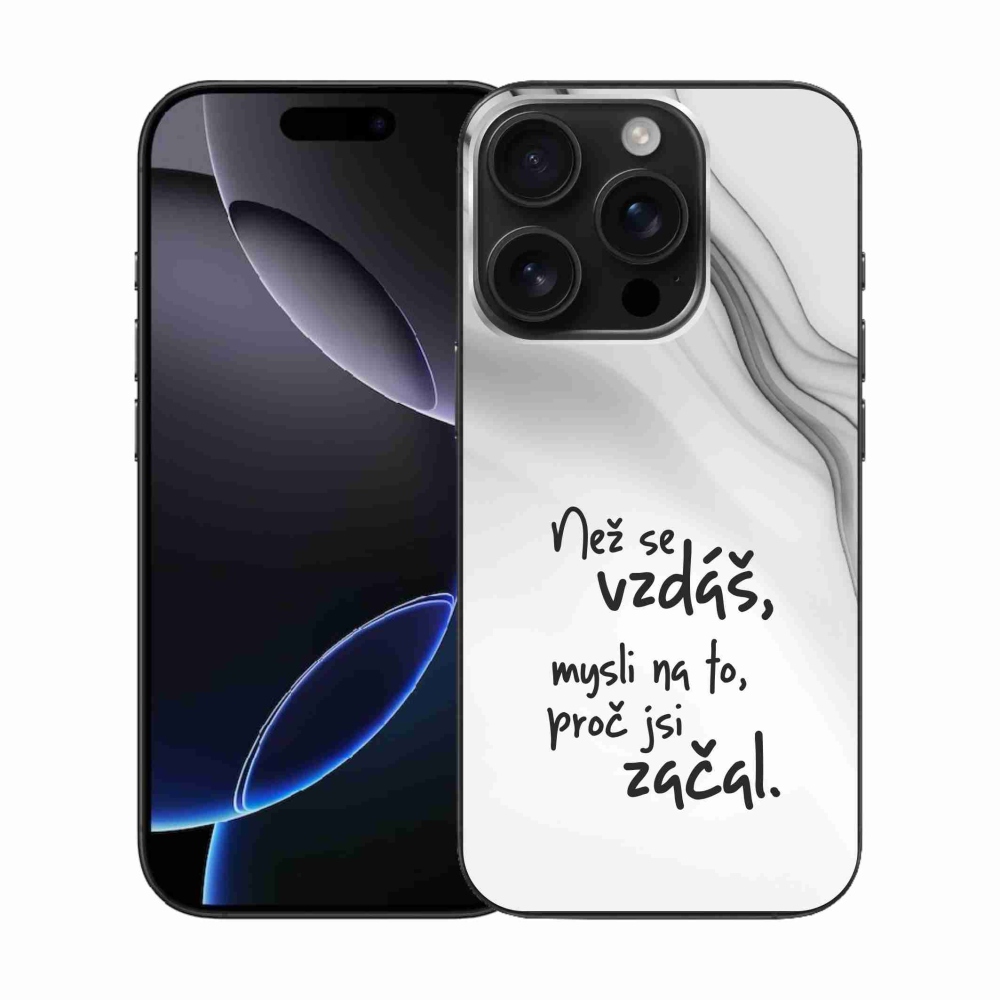 Zselés borítás mmCase iPhone 16 Pro készülékhez - idézet 2 fehér háttér