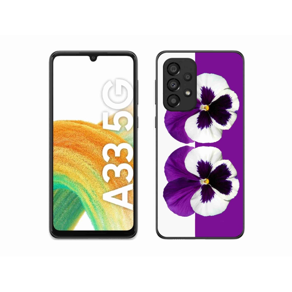 Gél védőhuzat mmCase Samsung Galaxy A33 5G - lila és fehér virág