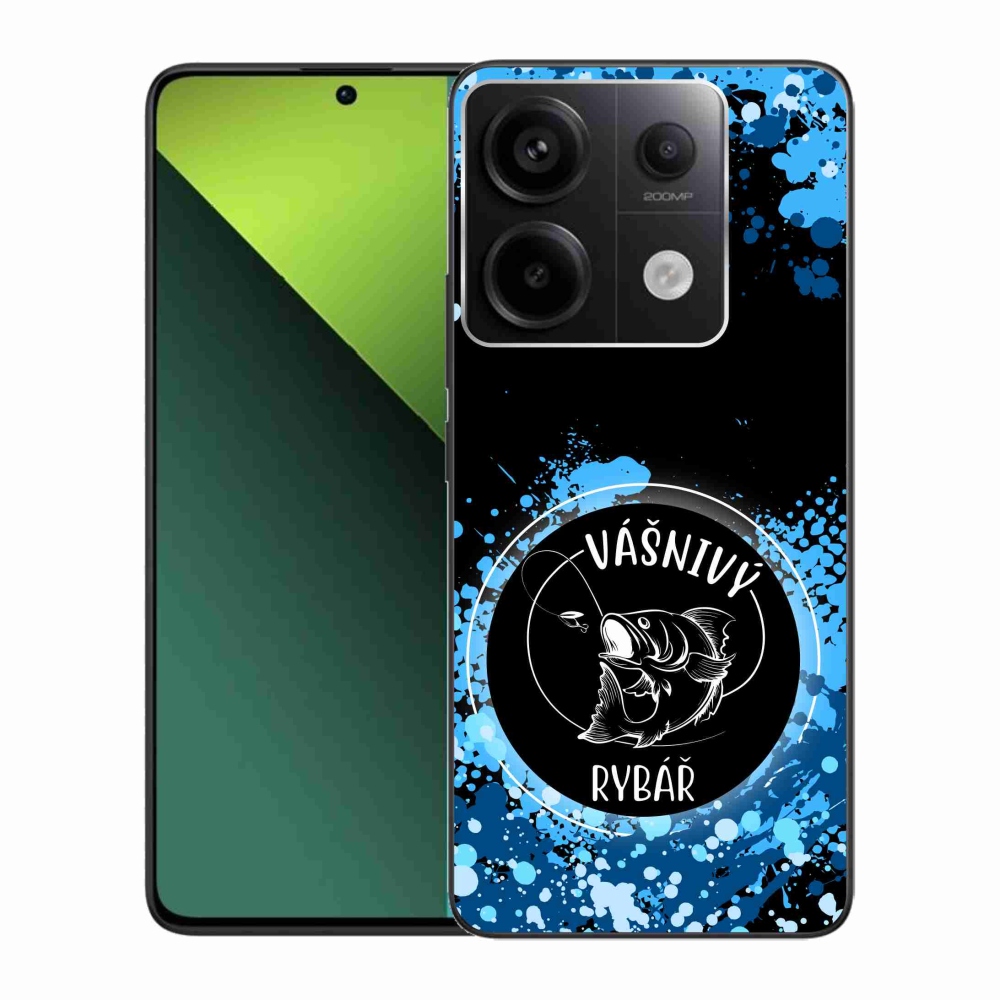 Gél borító mmCase a Xiaomi Redmi Note 13 Pro 5G/Poco X6 5G számára - szenvedélyes halász fekete háttérrel