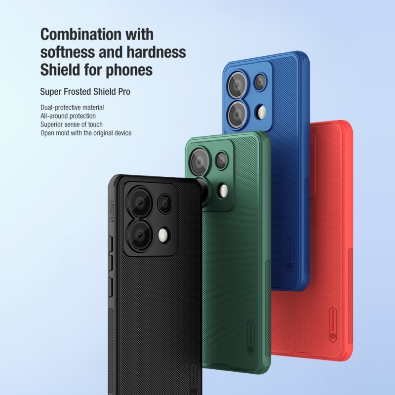Nillkin Super Frosted PRO hátlap a Xiaomi Redmi Note 13 Pro 5G/Poco X6 5G számára Fekete