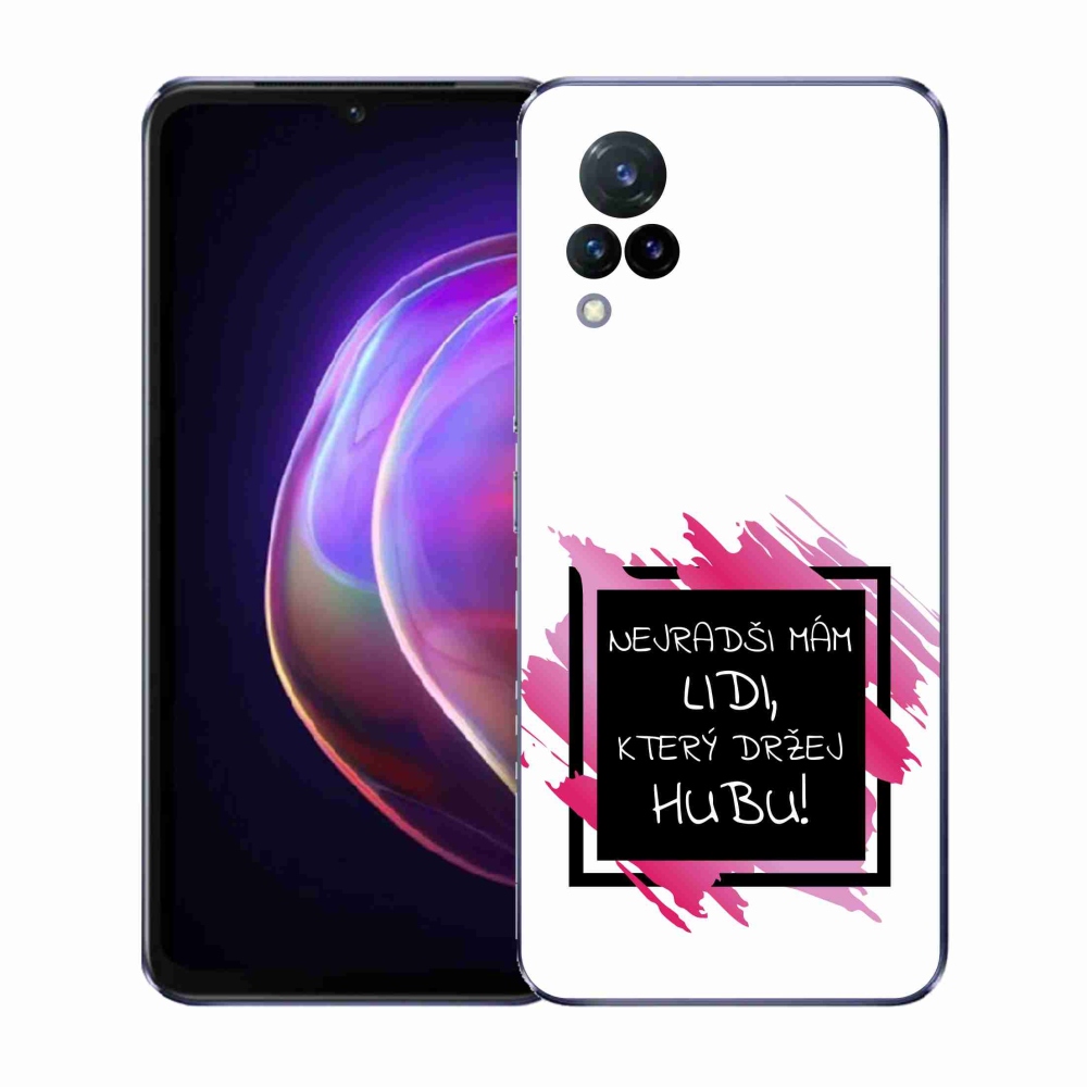 Gél borító mmCase a Vivo V21 4G/5G készülékhez - vicces szöveg 7 fekete és fehér háttérrel