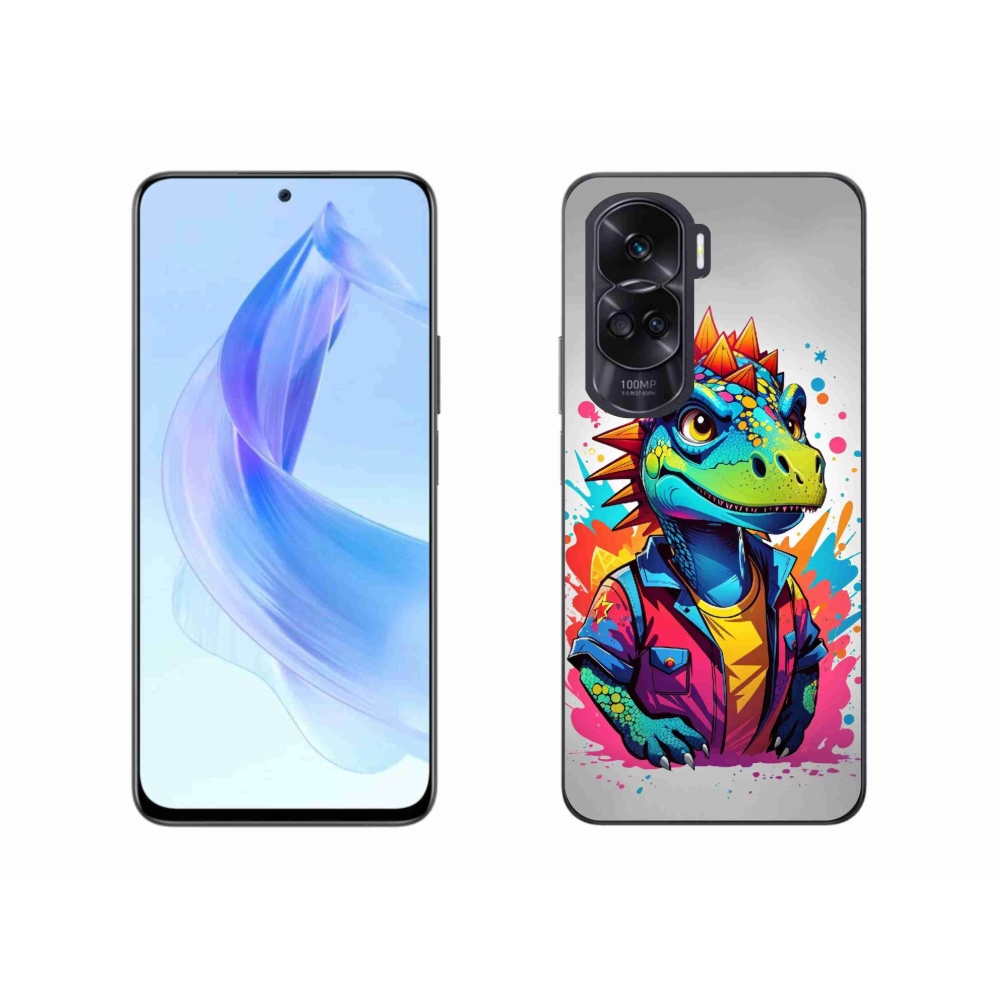 Zselés borítás mmCase a Honor 90 Lite készülékhez - színes dinoszauruszok