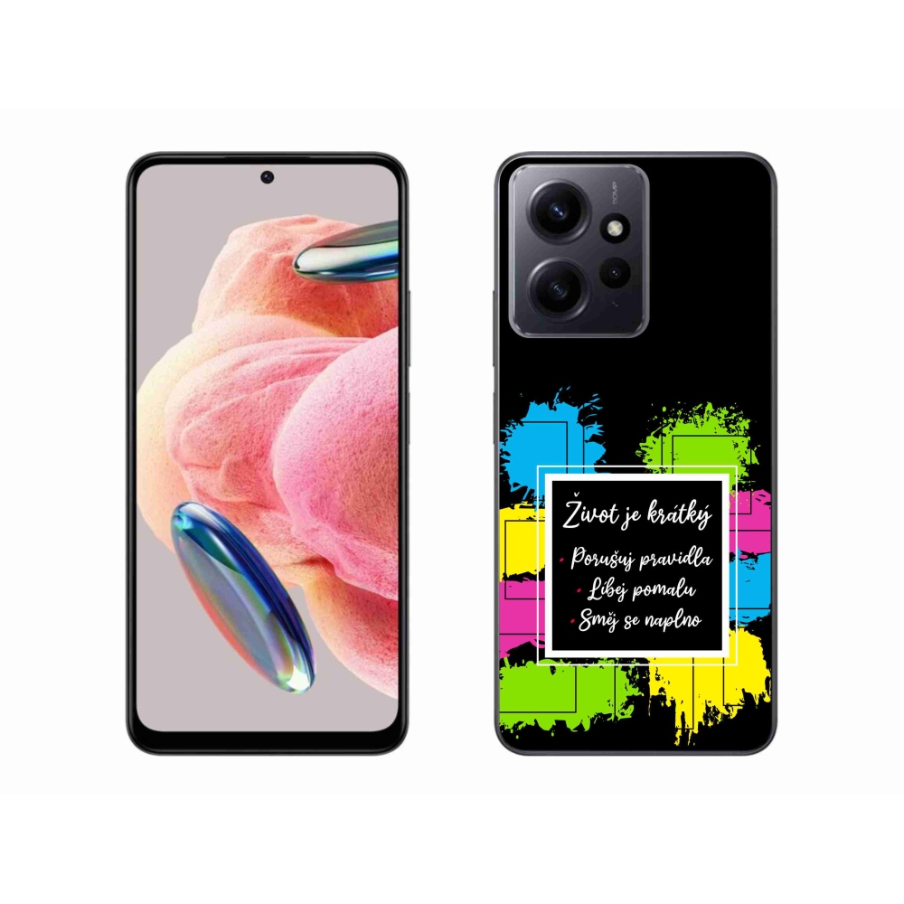 Gél borítás mmCase a Xiaomi Redmi Note 12 4G - Idézet 5 fekete háttérrel